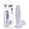 King Cock  5'' Cock with Balls - Clear