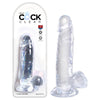 King Cock Clear 7'' Cock with Balls - Clear 17.8 cm Dong