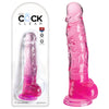 King Cock Clear 8'' Cock Dildo with Balls - Pinjk