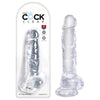 King Cock Clear 8'' Cock with Balls - Clear 20.3 cm Dong