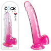 King Cock Clear 9'' Cock Dildo with Balls - Pink