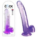 King Cock Clear 9'' Cock Dildo with Balls - Purple