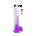 King Cock Clear 9'' Cock Dildo with Balls - Purple