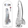 King Cock  7.5'' Cock Dildo with Balls - Clear