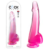 King Cock Clear 10'' Cock Dildo with Balls - Pink