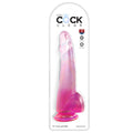 King Cock Clear 10'' Cock Dildo with Balls - Pink