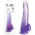 King Cock Clear 10'' Cock Dildo with Balls - Purple