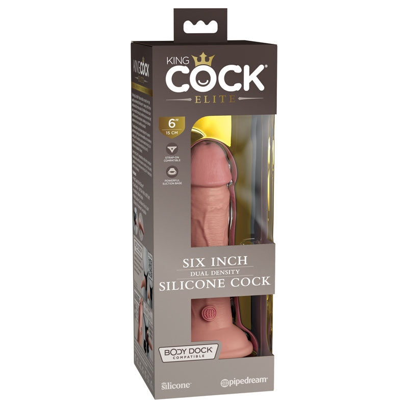 King Cock Elite 6'' Dual Density Dildo - Flesh