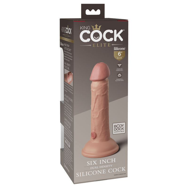 King Cock Elite 6'' Dual Density Dildo - Flesh