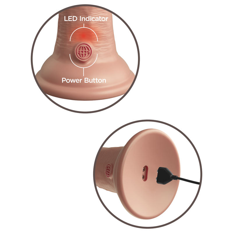 King Cock Elite 8'' Vibrating Dual Density Dildo - Flesh