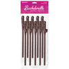 Bachelorette Party Favors - Dicky Sipping Straws - Chocolate Coloured Straws - Set of 10