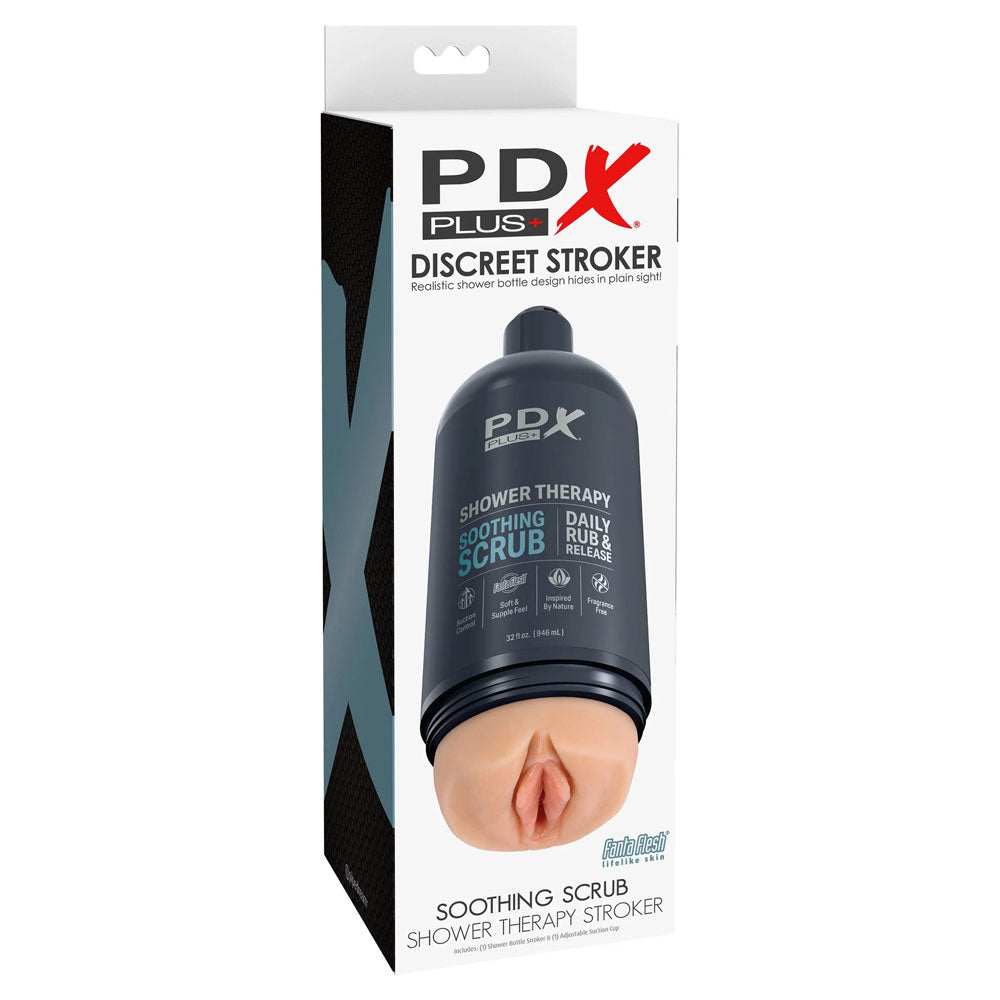 PDX Plus Shower Therapy Soothing Scrub Masturbator - Flesh