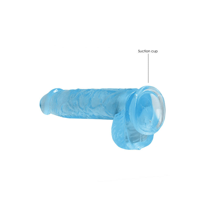 RealRock Realistic Dildo With Balls - 15cm Blue