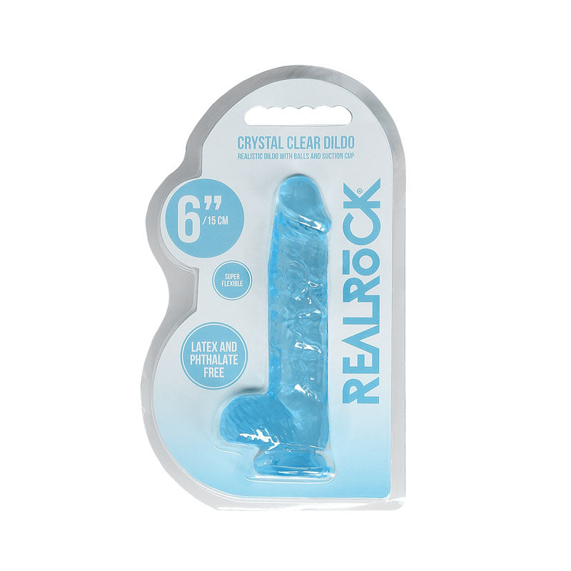 RealRock Realistic Dildo With Balls - 15cm Blue