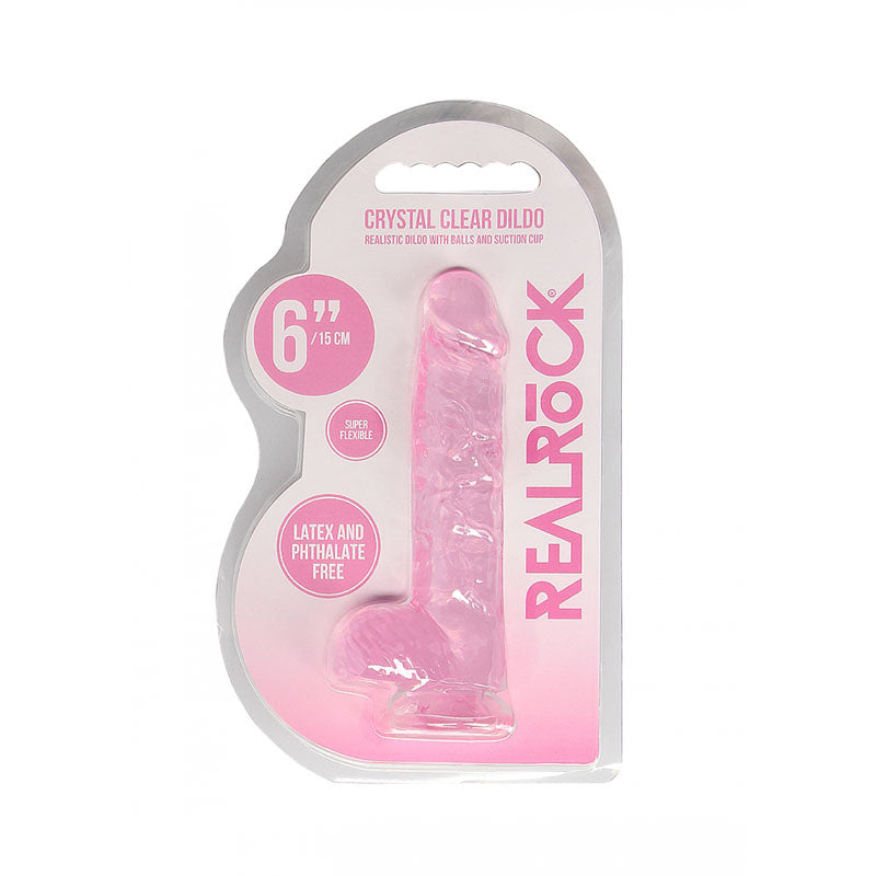 RealRock Realistic Dildo With Balls - 15cm Pink