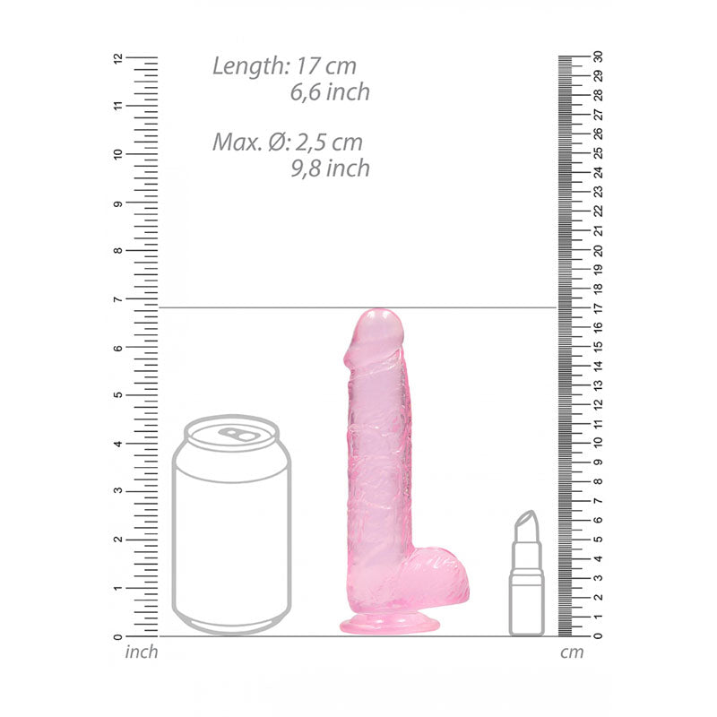 RealRock Realistic Dildo With Balls - 15cm Pink