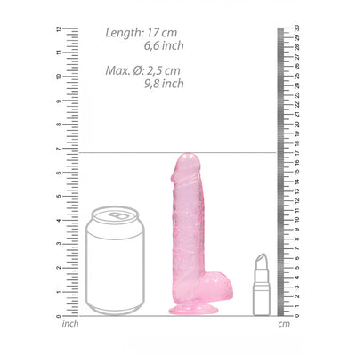 RealRock Realistic Dildo With Balls - 15cm Pink