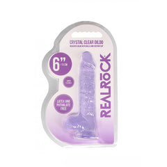 RealRock Realistic Dildo With Balls - 15cm Purple