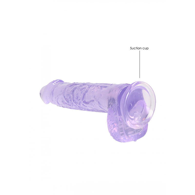 RealRock Realistic Dildo With Balls - 15cm Purple