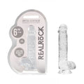 RealRock Realistic Dildo With Balls - 15cm Clear