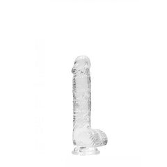 RealRock Realistic Dildo With Balls - 15cm Clear