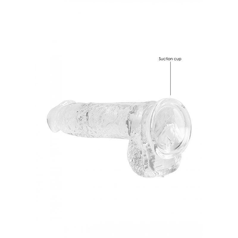 RealRock Realistic Dildo With Balls - 15cm Clear