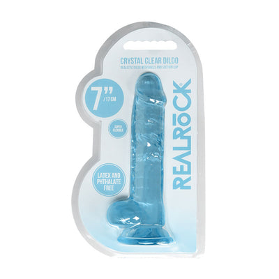 RealRock Realistic Dildo With Balls - 17.5cm Blue