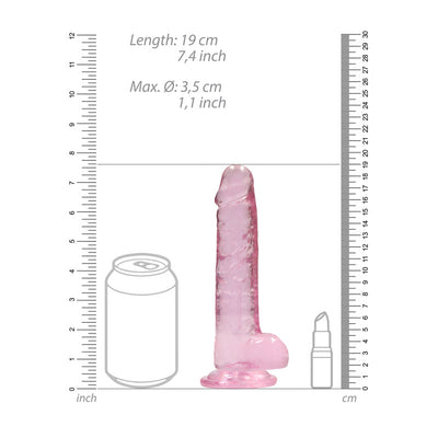 RealRock Realistic Dildo With Balls - 17.5cm Pink