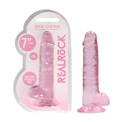 RealRock Realistic Dildo With Balls - 17.5cm Pink