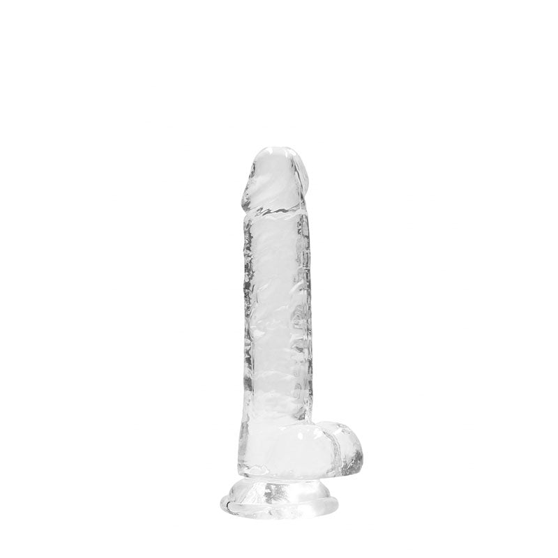 RealRock Realistic Dildo With Balls - 17.5cm Clear