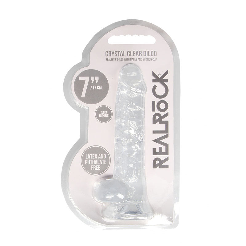 RealRock Realistic Dildo With Balls - 17.5cm Clear