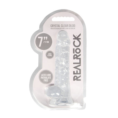 RealRock Realistic Dildo With Balls - 17.5cm Clear
