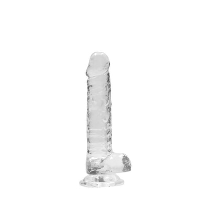 RealRock Realistic Dildo With Balls - 17.5cm Clear