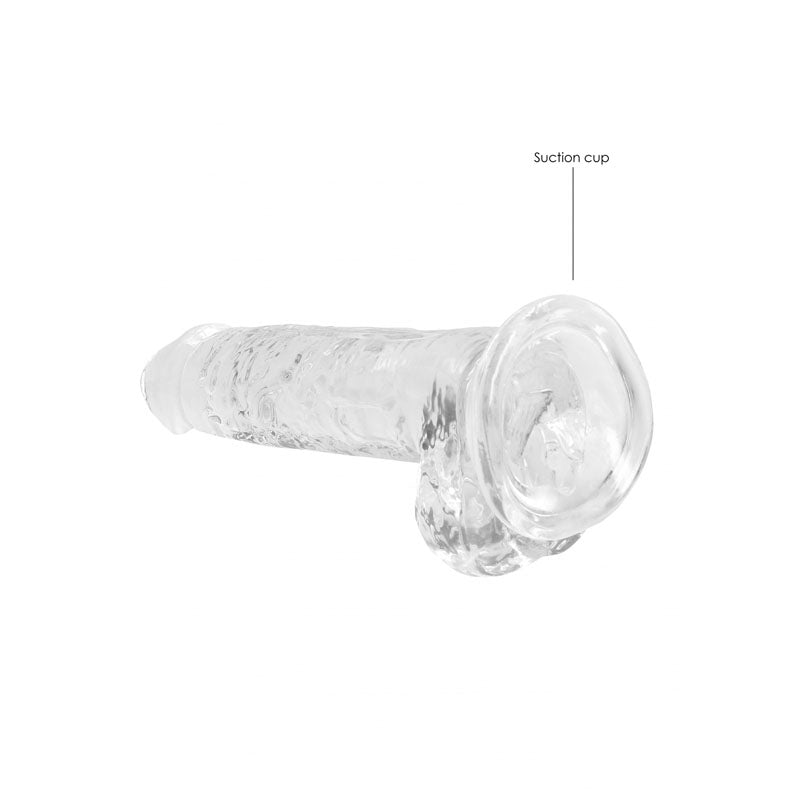RealRock Realistic Dildo With Balls - 17.5cm Clear