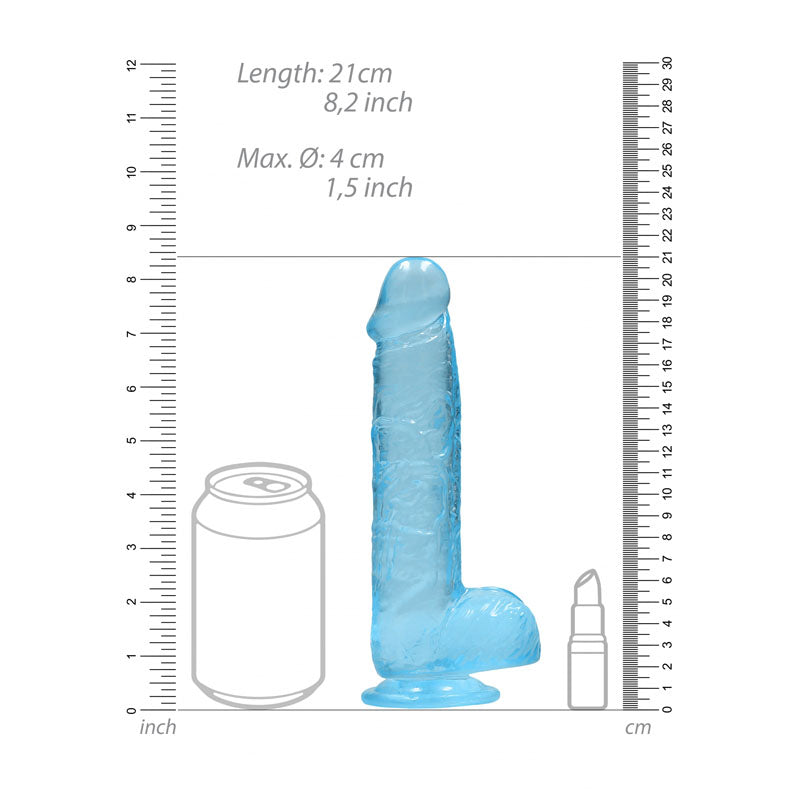 RealRock Realistic Dildo With Balls - 20cm Blue