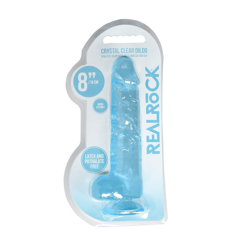 RealRock Realistic Dildo With Balls - 20cm Blue