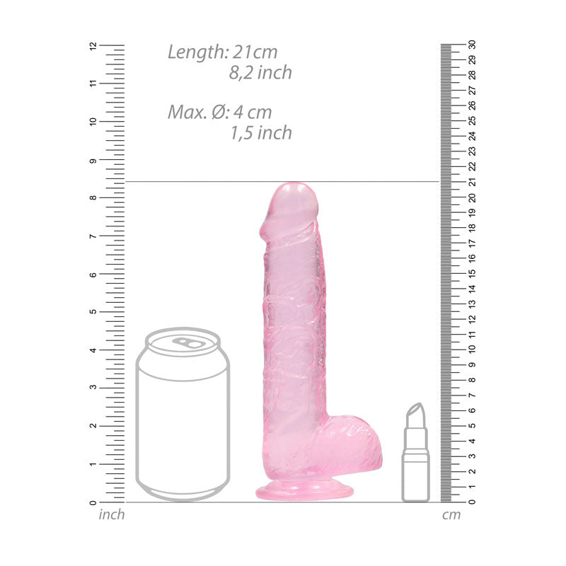RealRock Realistic Dildo With Balls - 20cm Pink