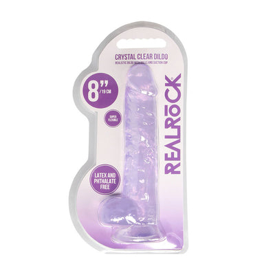 RealRock Realistic Dildo With Balls - 20cm Purple