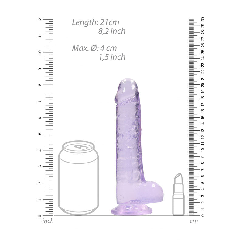 RealRock Realistic Dildo With Balls - 20cm Purple