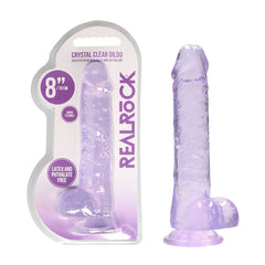 RealRock Realistic Dildo With Balls - 20cm Purple