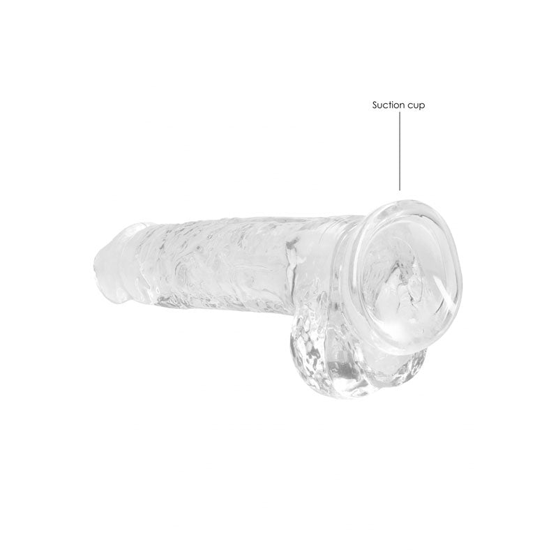 RealRock Realistic Dildo With Balls - 20cm Clear