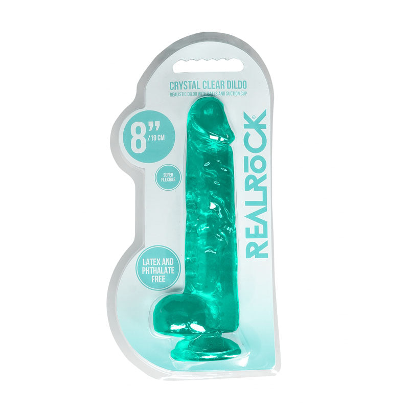 RealRock 8'' Realistic Dildo With Balls - GREEN