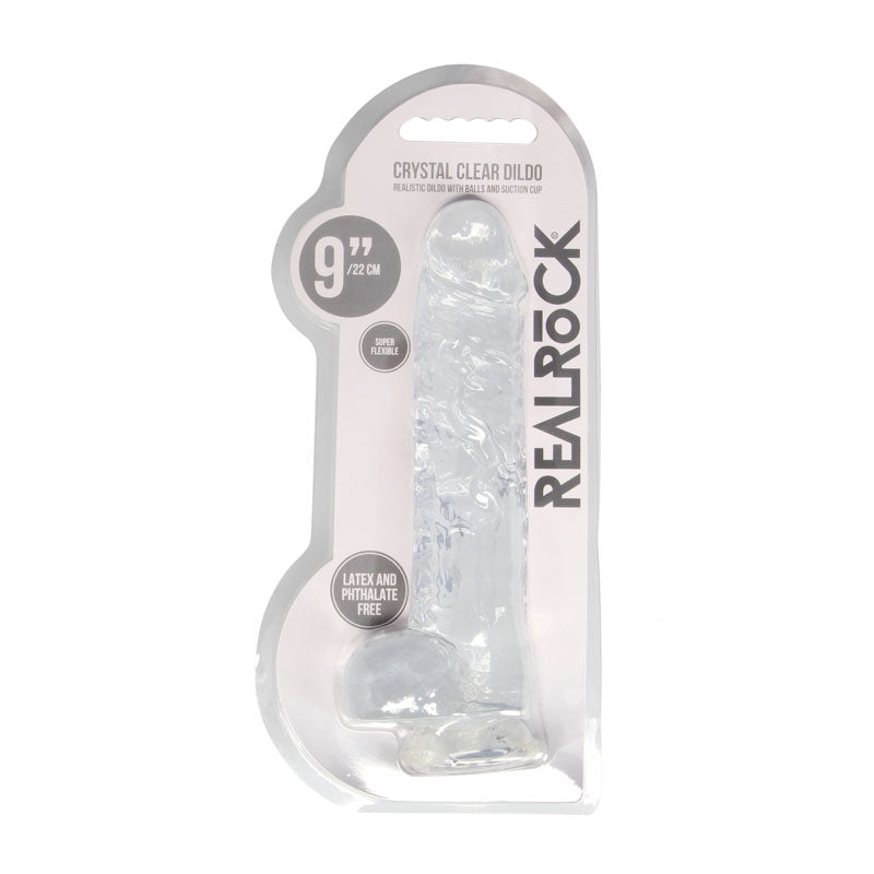 RealRock Realistic Dildo With Balls 22cm - Clear