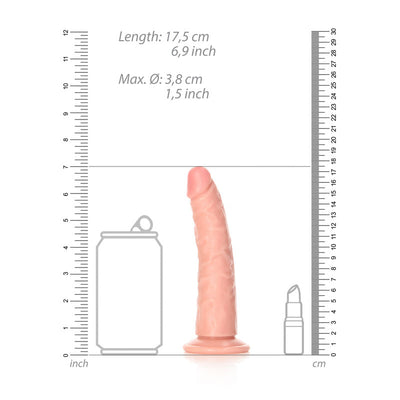 REALROCK Slim Curved Realistic Dildo Dong 15cm - Flesh