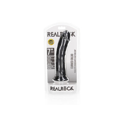 REALROCK Curved Realistic Dildo Dong 18cm - Black