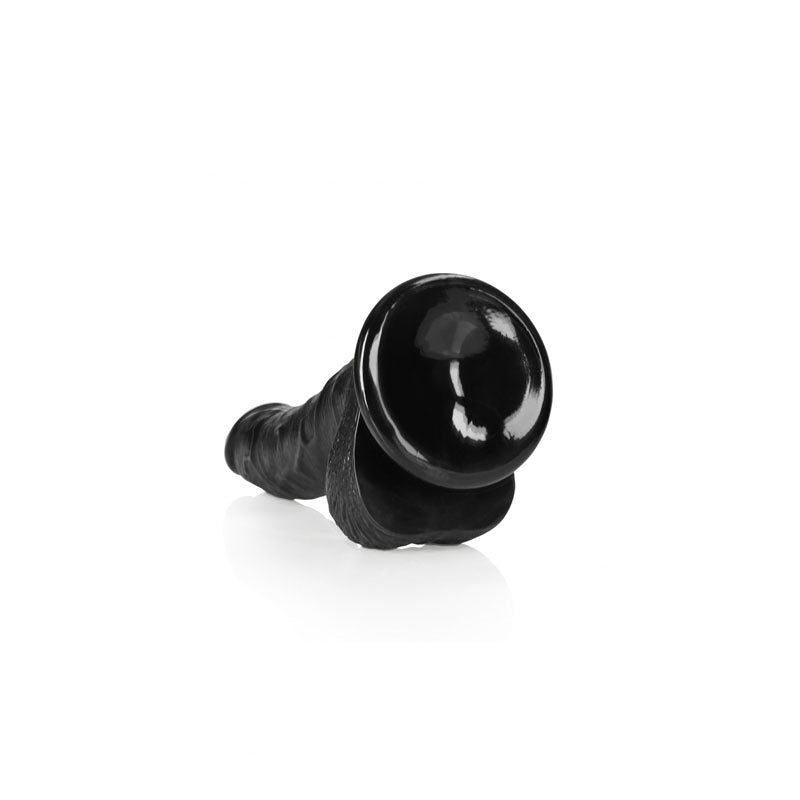REALROCK Curved Realistic Dildo Dong with Balls 18cm - Black