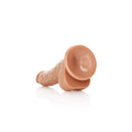 REALROCK Realistic Curved Dong with Balls - 18 cm Tan
