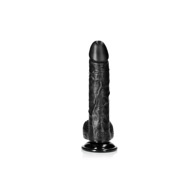 REALROCK Curved Realistic Dildo Dong with Balls 20cm - Black