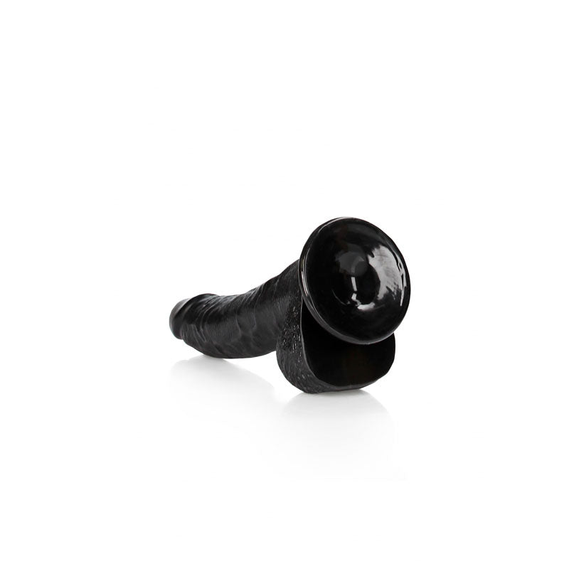 REALROCK Curved Realistic Dildo Dong with Balls 20cm - Black