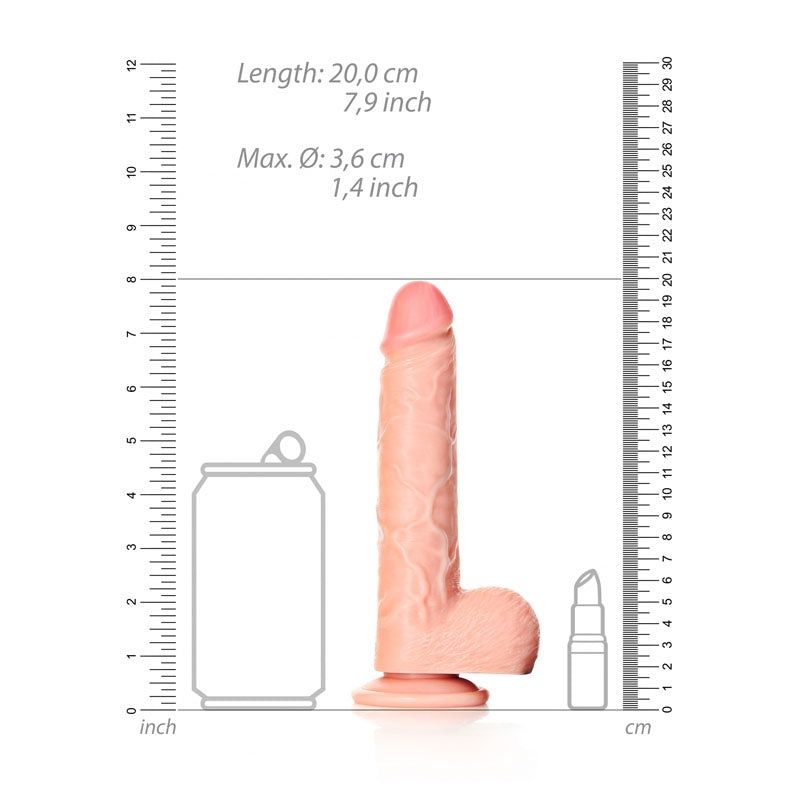 REALROCK Straight Realistic Dildo Dong with Balls 18cm - Flesh
